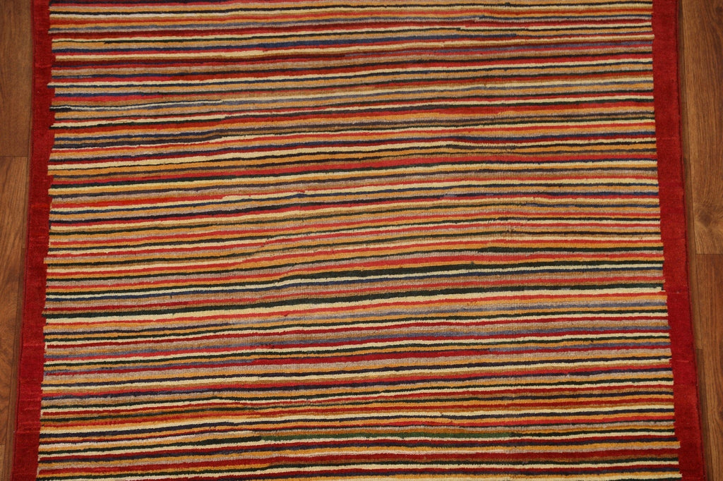 Striped Gabbeh Kashkoli Modern Area Rug 3x5