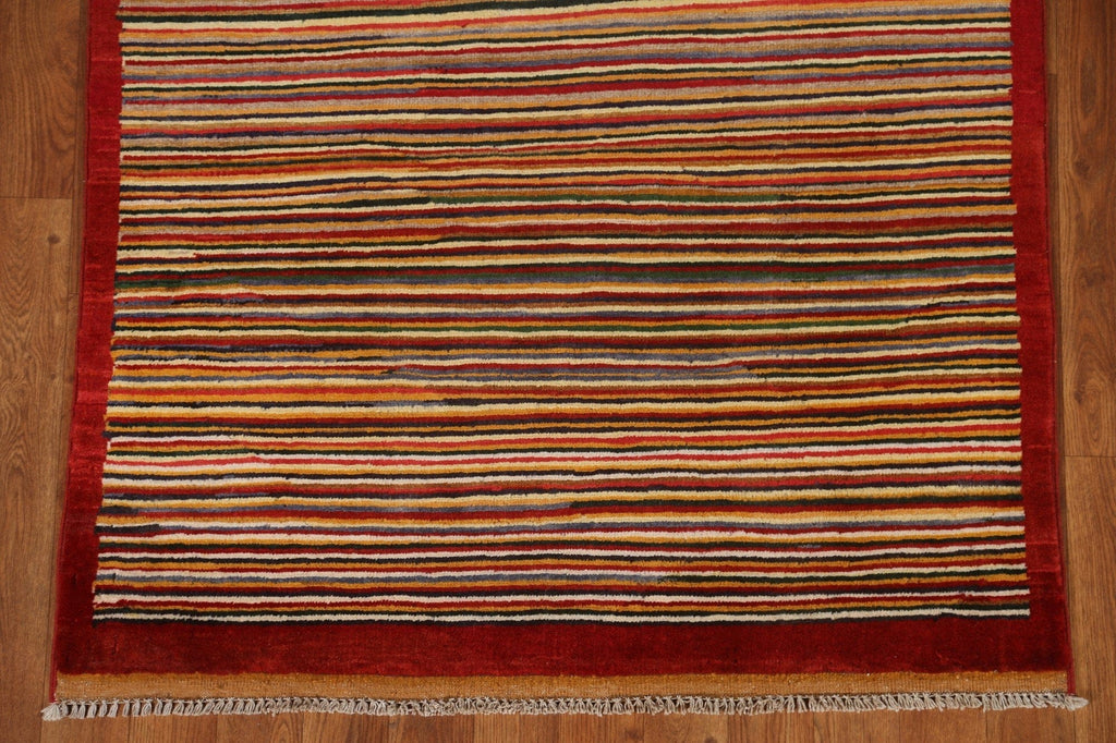 Striped Gabbeh Kashkoli Modern Area Rug 3x5