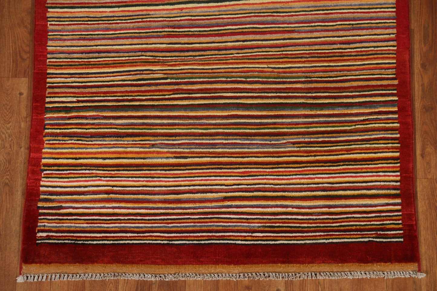 Striped Gabbeh Kashkoli Modern Area Rug 3x5