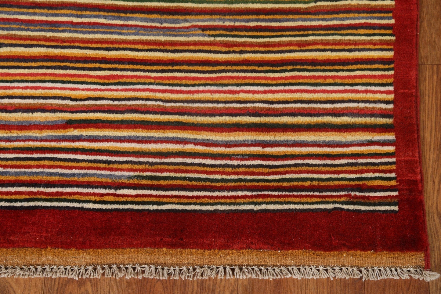 Striped Gabbeh Kashkoli Modern Area Rug 3x5