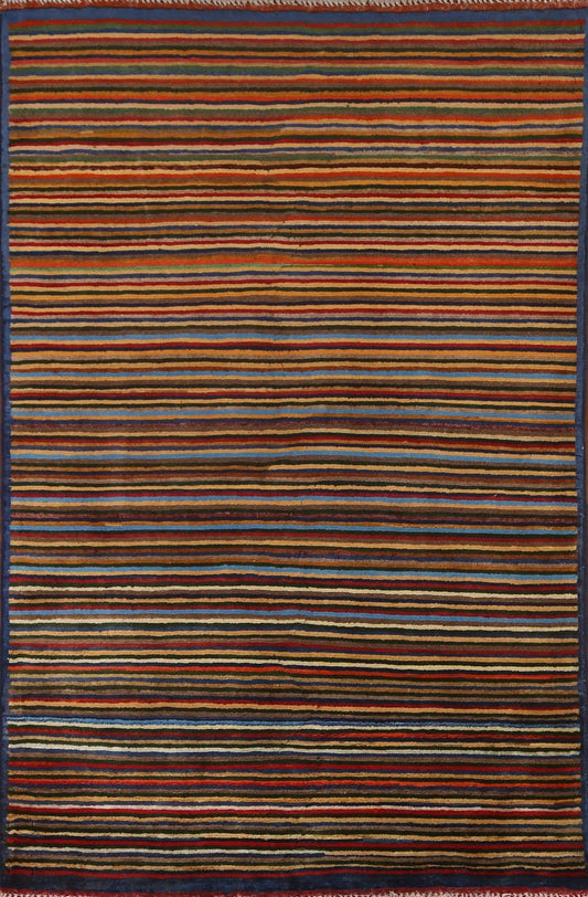 Modern Gabbeh Kashkoli Wool Area Rug 3x5