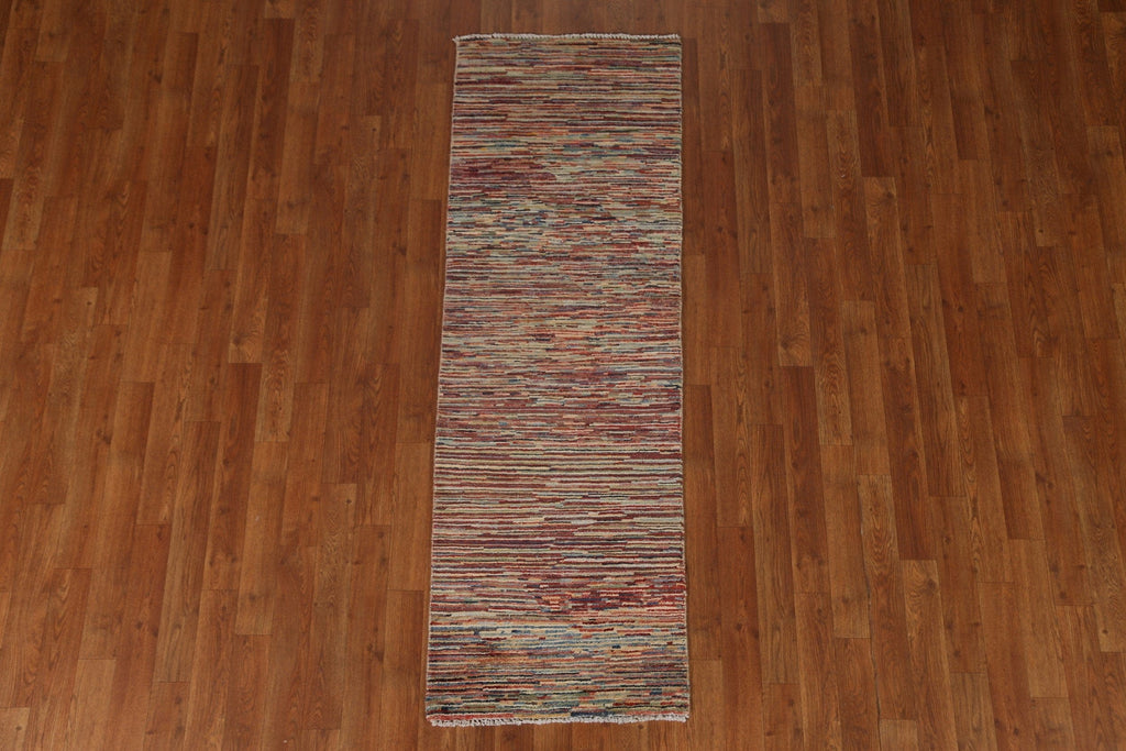 Striped Gabbeh Kashkoli Oriental Runner Rug 2x6