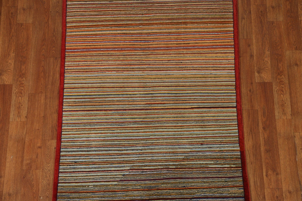 Striped Gabbeh Kashkoli Oriental Area Rug 3x5