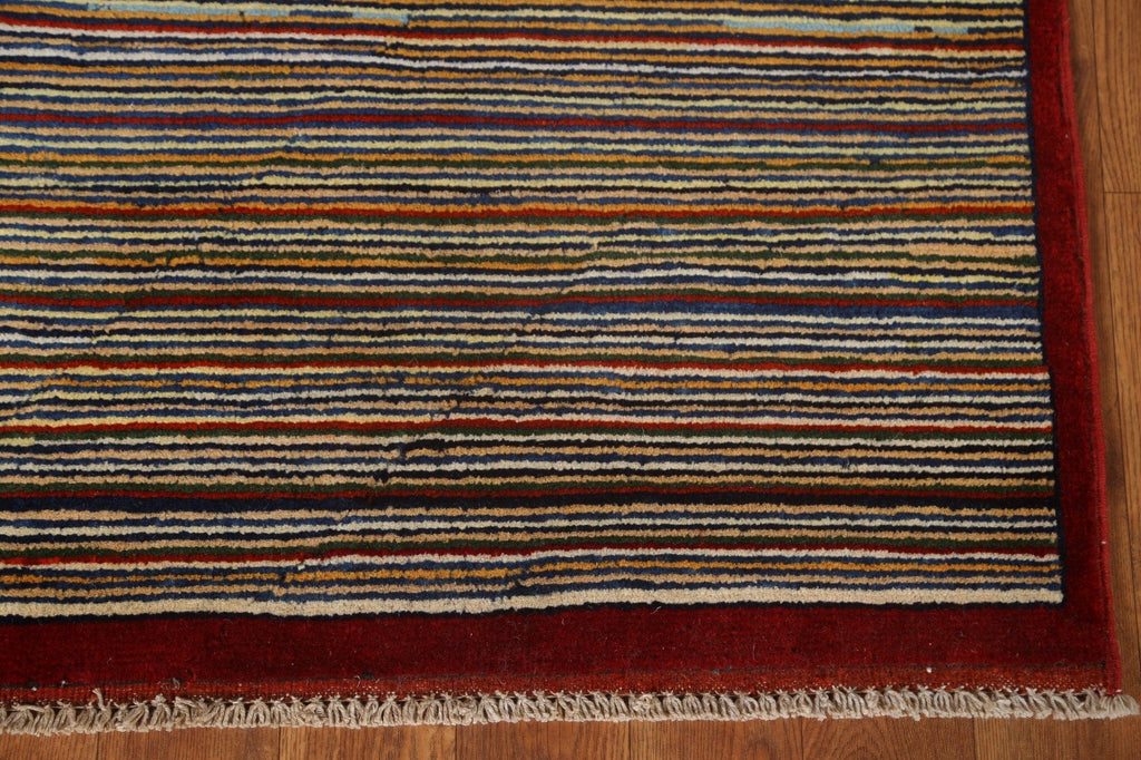 Striped Gabbeh Kashkoli Oriental Area Rug 3x5