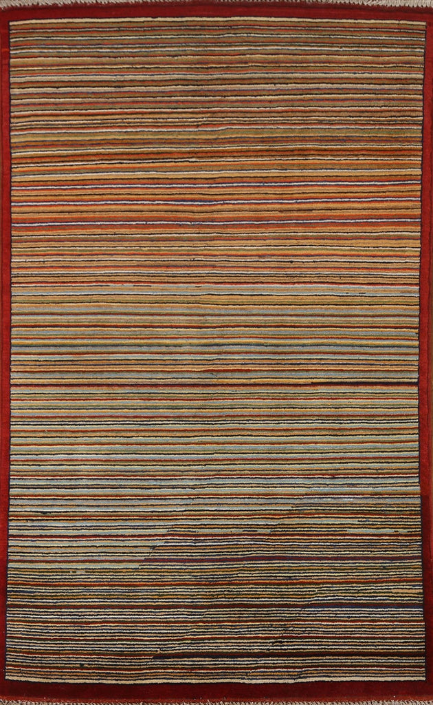 Striped Gabbeh Kashkoli Oriental Area Rug 3x5