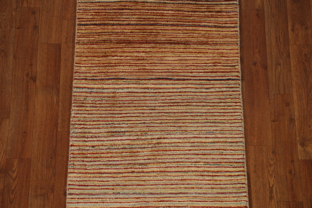 Striped Gabbeh Kashkoli Runner Rug 2x6