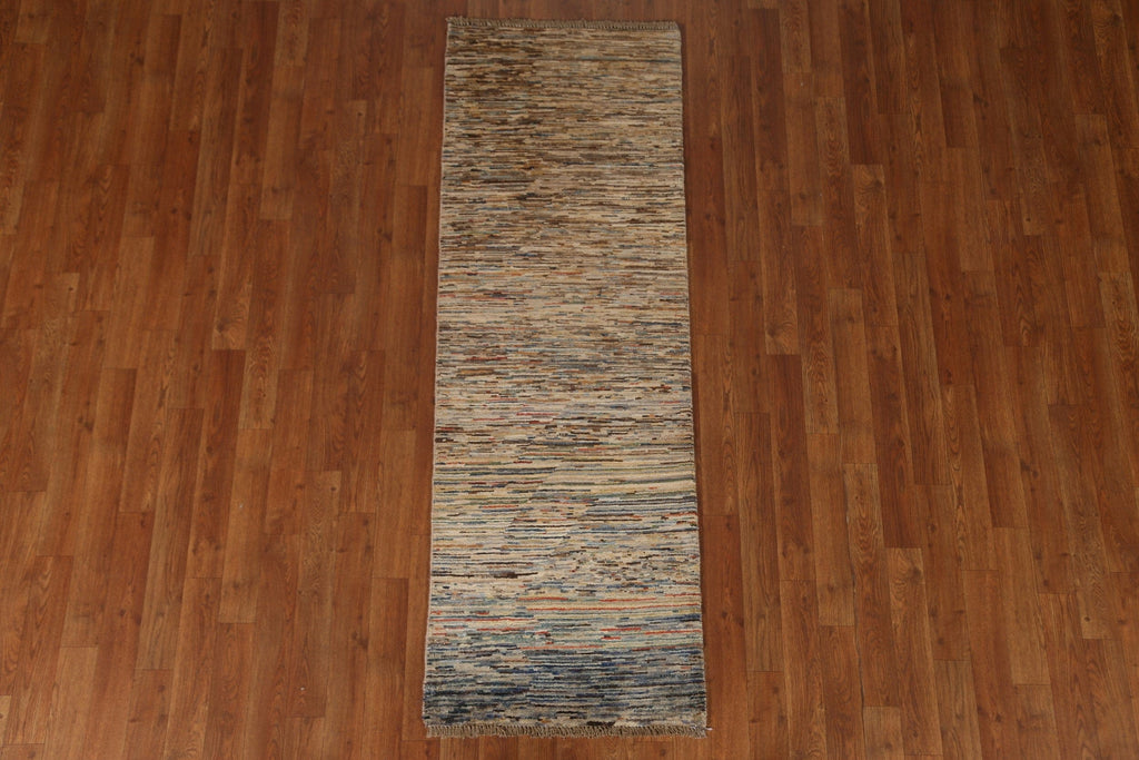 Striped Gabbeh Kashkoli Runner Rug 2x6