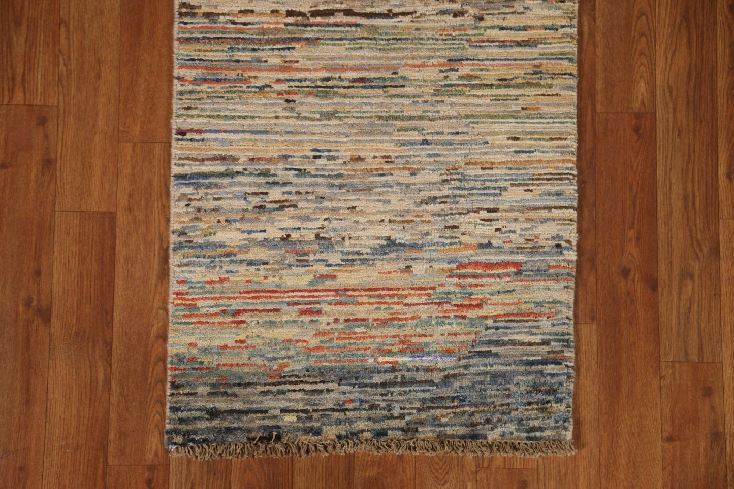 Striped Gabbeh Kashkoli Wool Runner Rug 2x6