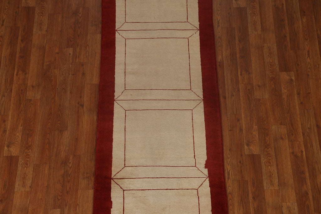 Geometric Gabbeh Kashkoli Wool Runner Rug 2x7