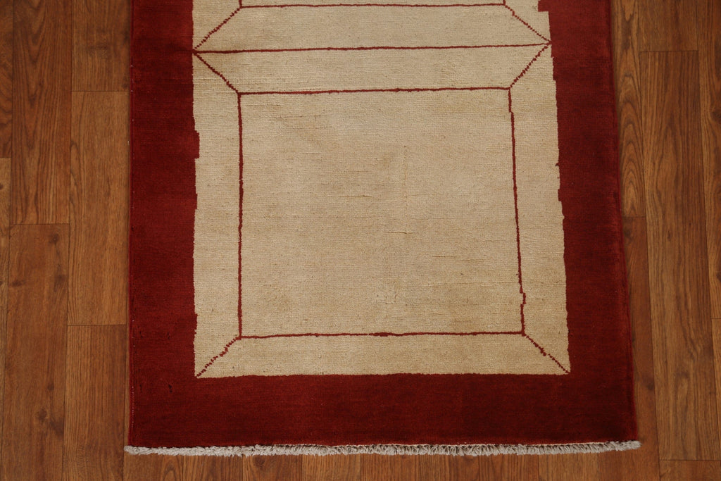 Geometric Gabbeh Kashkoli Wool Runner Rug 2x7