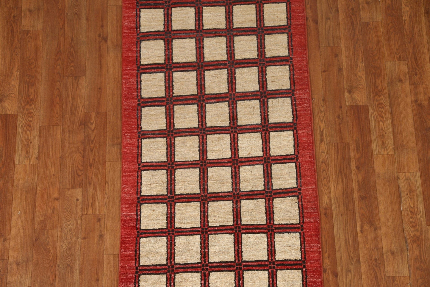 Checkered Gabbeh Kashkoli Runner Rug 2x5