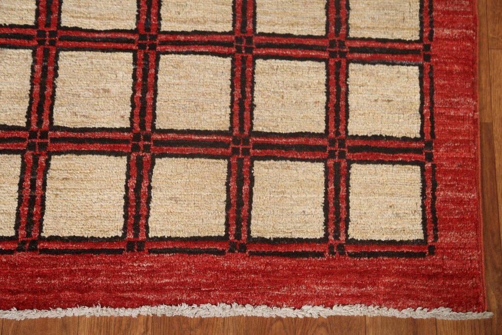 Checkered Gabbeh Kashkoli Runner Rug 2x5