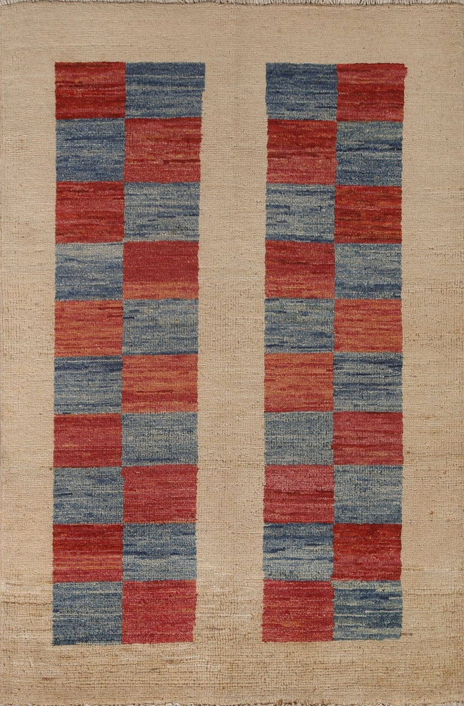 Geometric Gabbeh Kashkoli Modern Area Rug 3x4