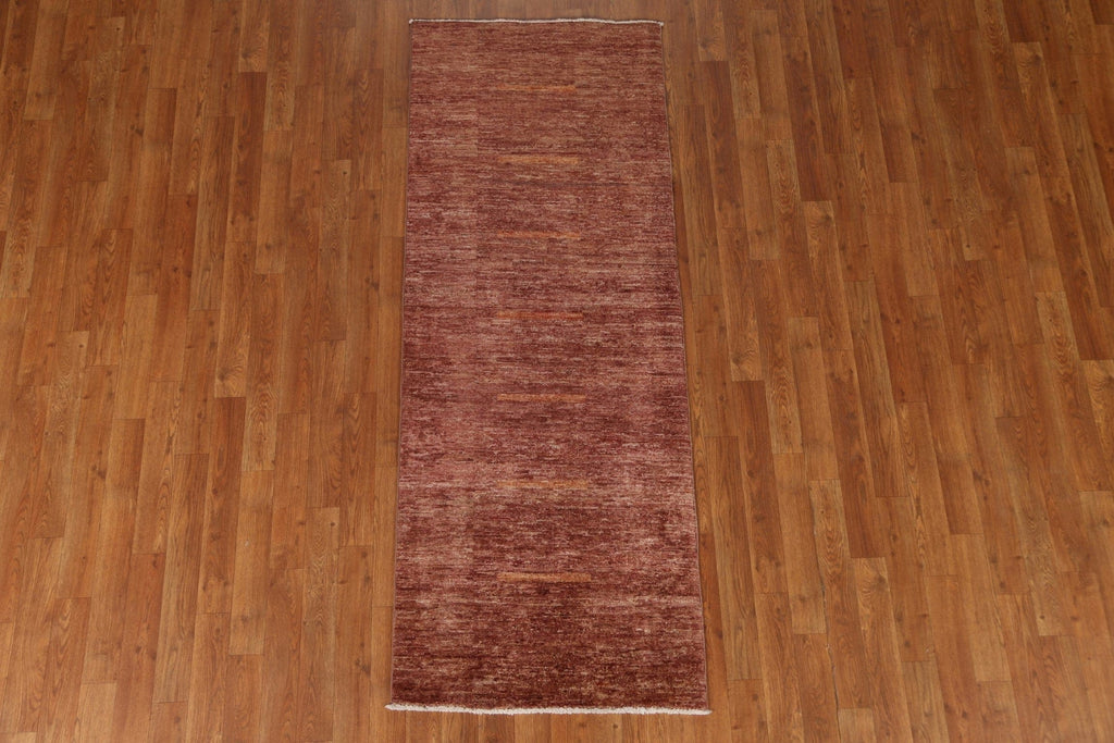 Copper Color Gabbeh Kashkoli Runner Rug 2x6