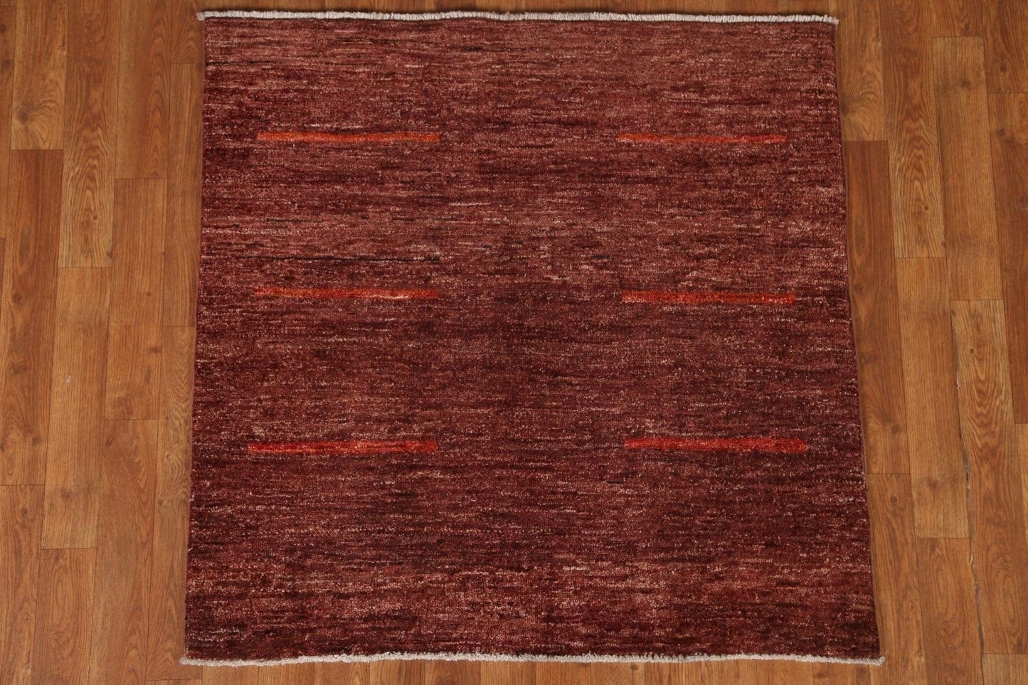 Copper Color Gabbeh Kashkoli Square Area Rug 3x3