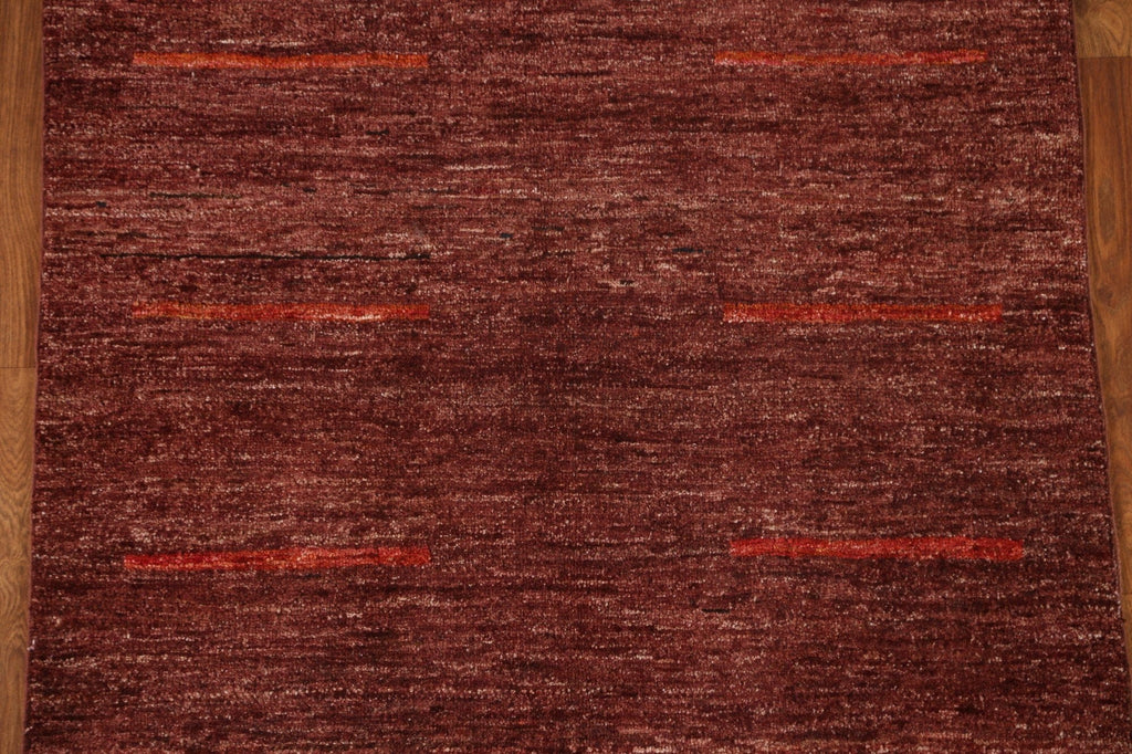 Copper Color Gabbeh Kashkoli Square Area Rug 3x3