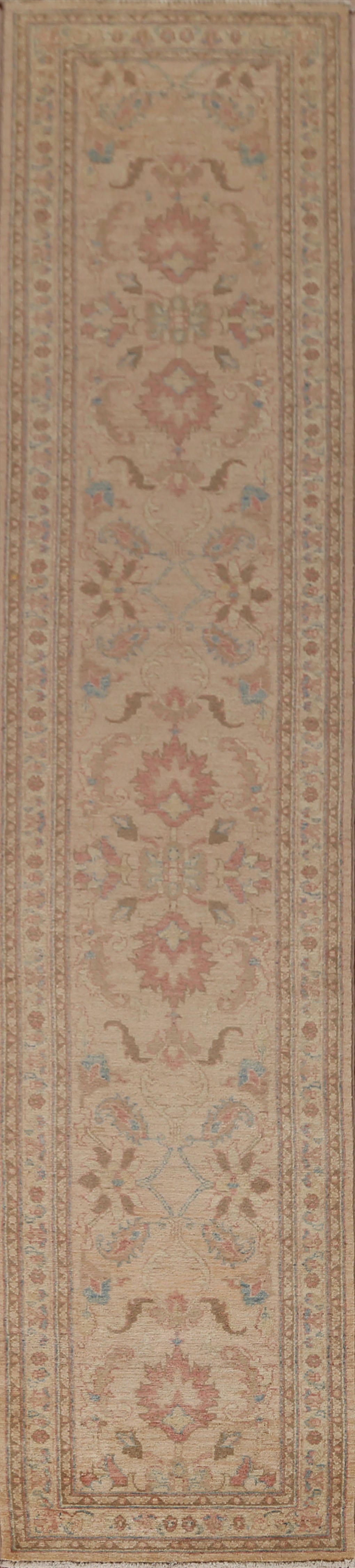 Floral Chobi-Peshawar Oriental Runner Rug 3x7