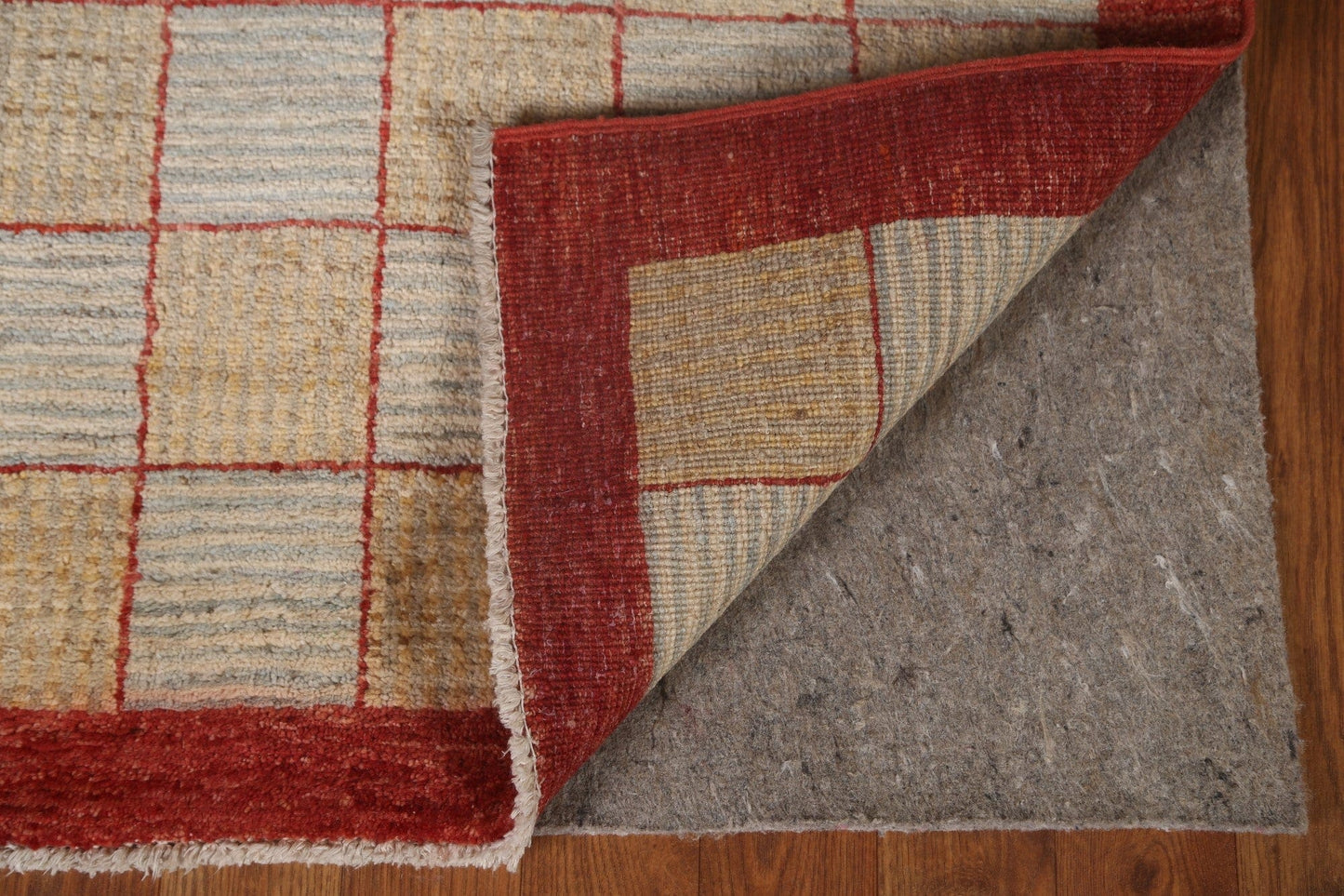 Checkered Gabbeh Kashkoli Wool Runner Rug 3x9