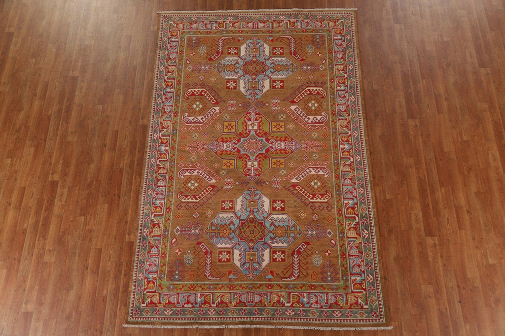 Geometric Kazak Oriental Area Rug 6x9