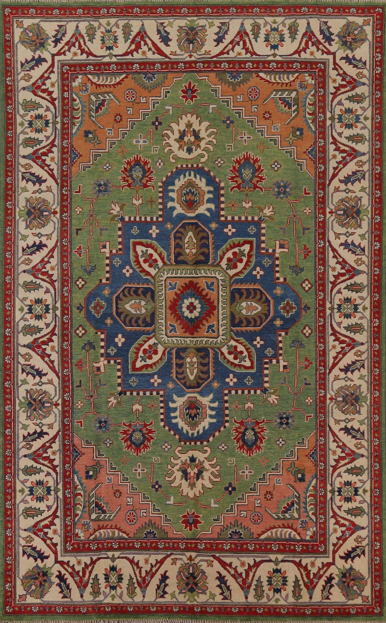 Green Kazak Oriental Area Rug 7x10