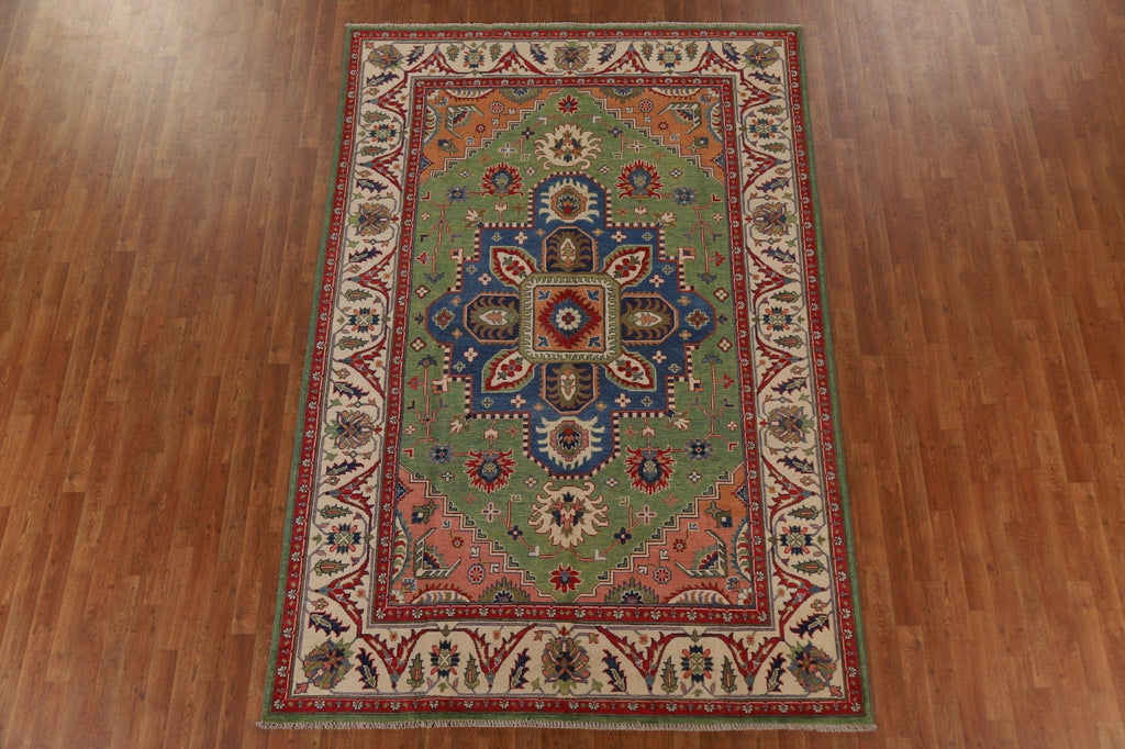 Green Kazak Oriental Area Rug 7x10