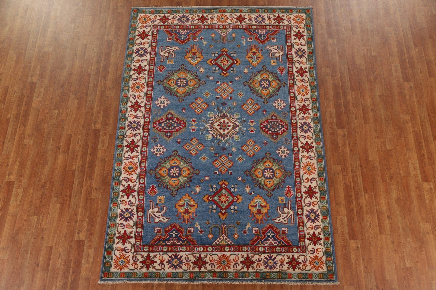 Blue Kazak Oriental Area Rug 6x9