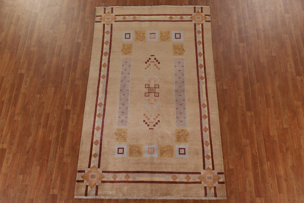 Handmade Gabbeh Kashkoli Oriental Area Rug 5x9