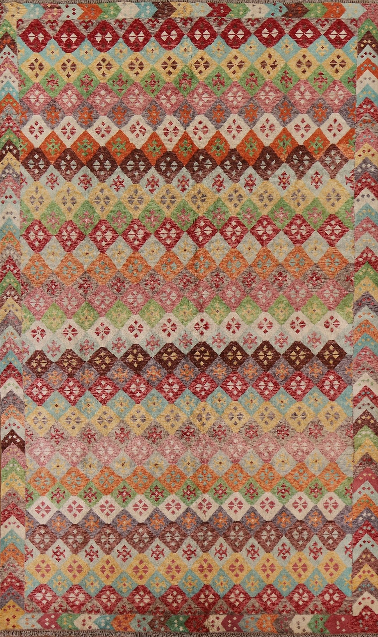 Geometric Oushak Oriental Area Rug 7x10