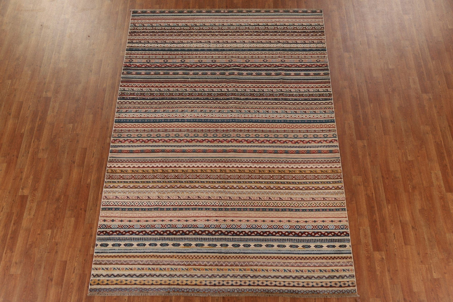 Striped Gabbeh Kashkoli Wool Area Rug 7x10