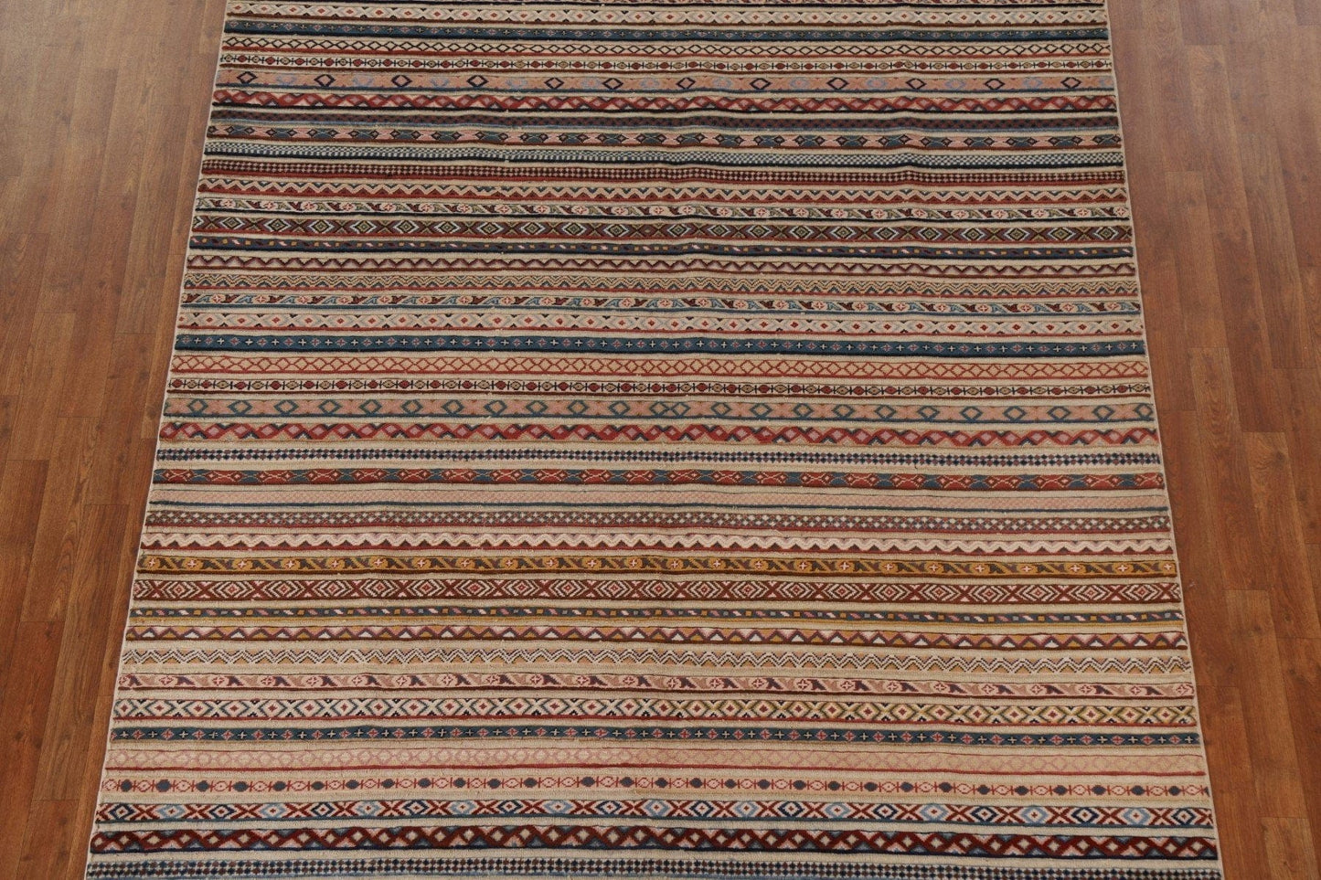 Striped Gabbeh Kashkoli Wool Area Rug 7x10