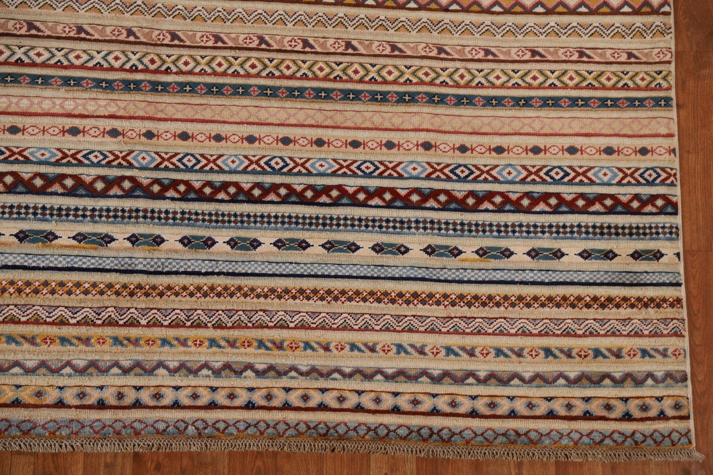 Striped Gabbeh Kashkoli Wool Area Rug 7x10