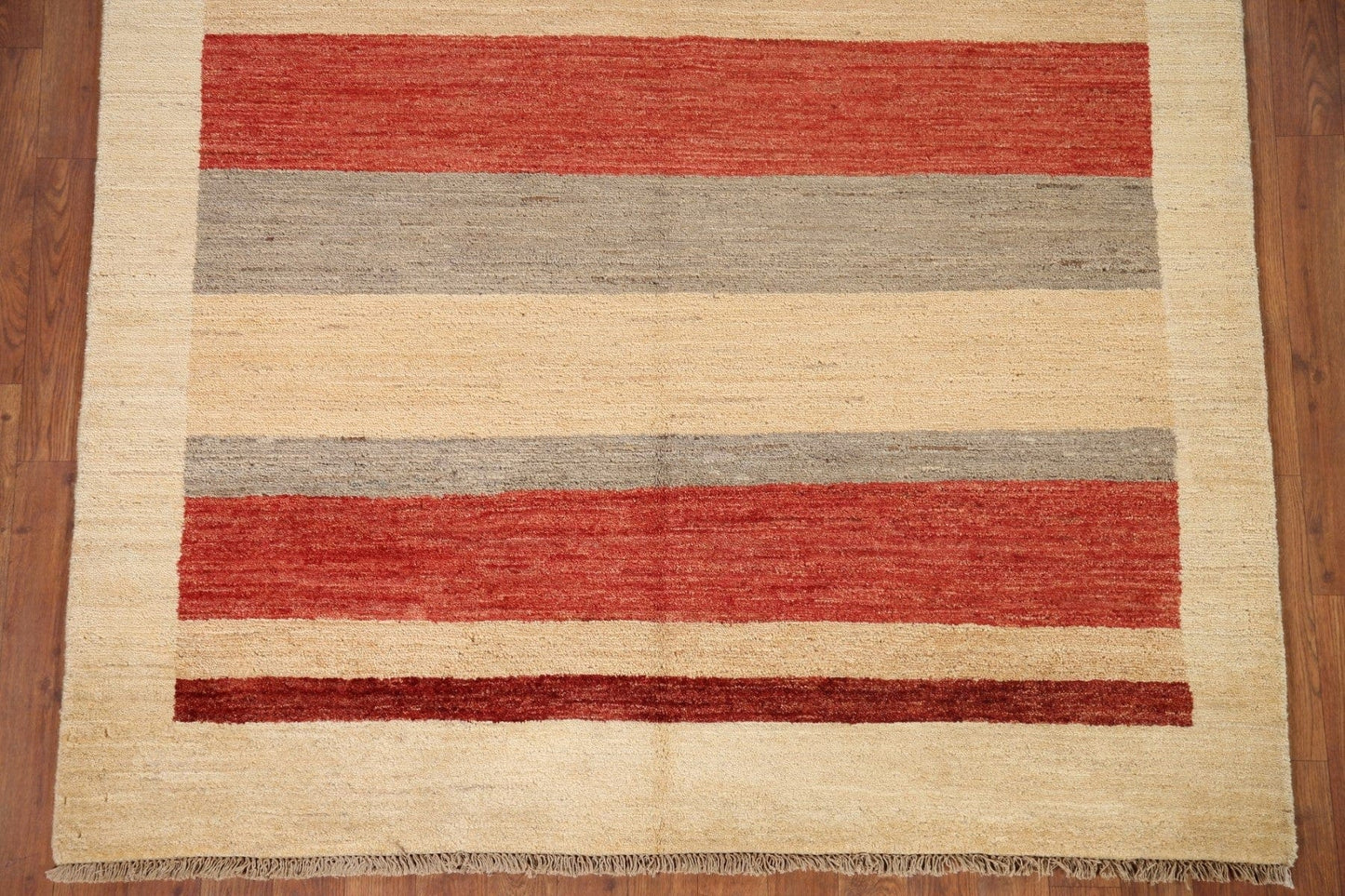 Striped Gabbeh Kashkoli Wool Area Rug 5x6