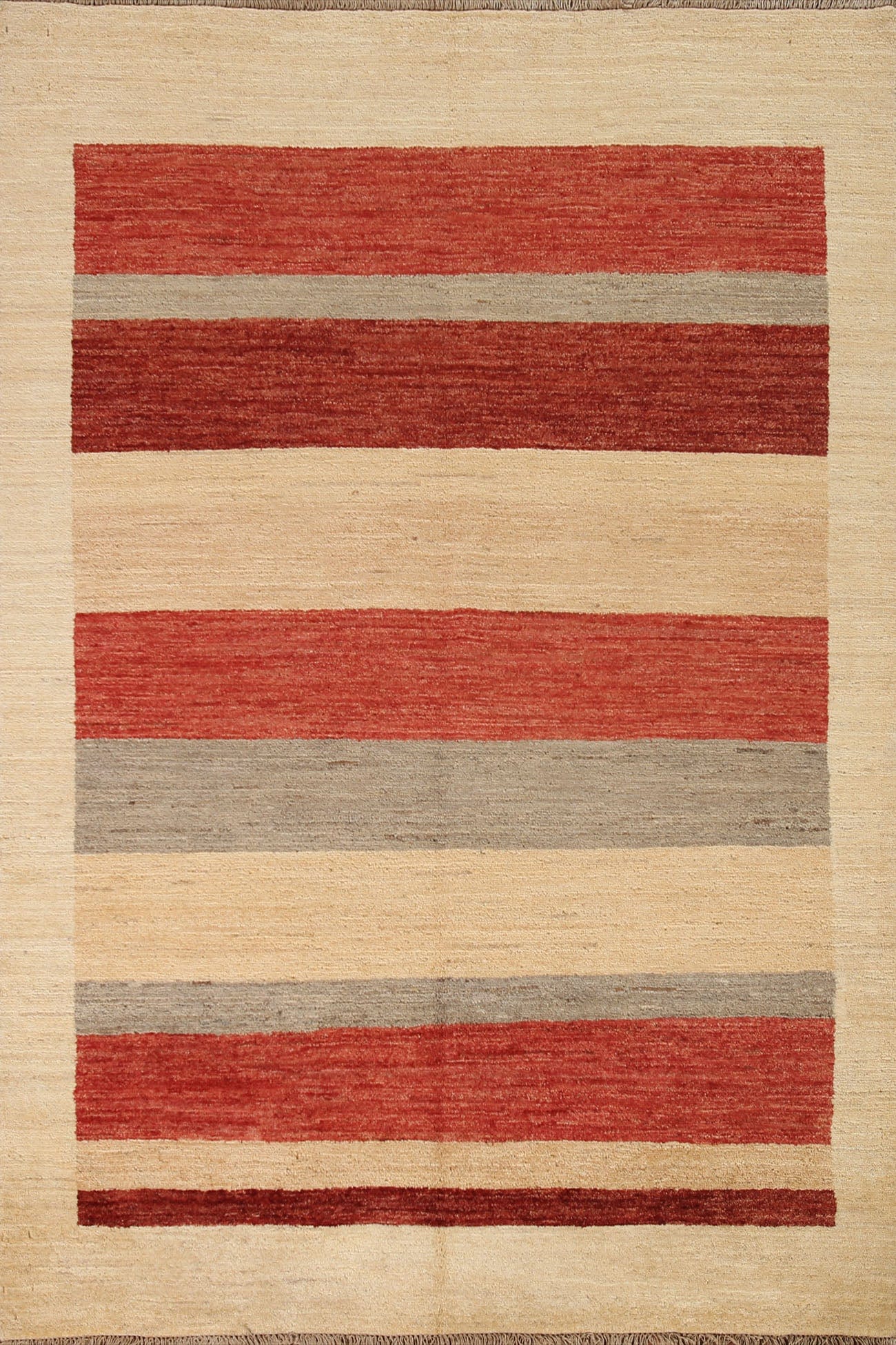 Striped Gabbeh Kashkoli Wool Area Rug 5x6