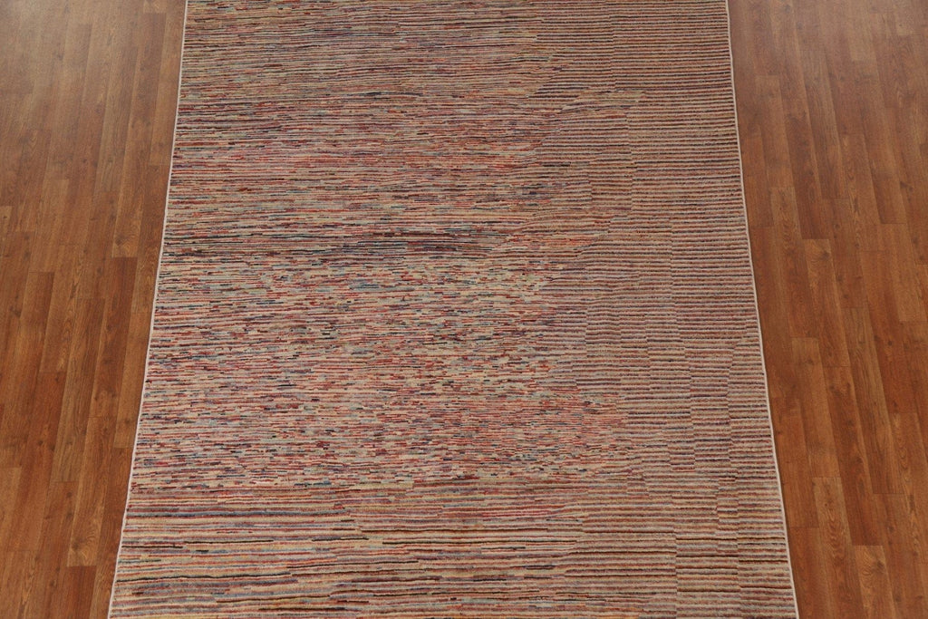 All-Over Gabbeh Kashkoli Striped Area Rug 6x10