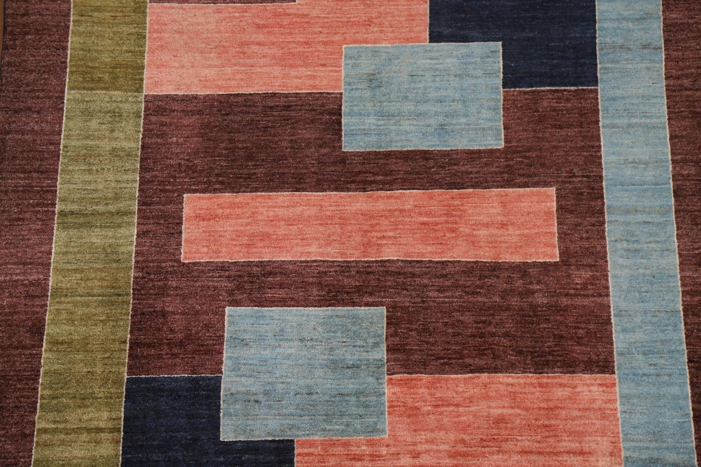 Contemporary Gabbeh Kashkoli Wool Area Rug 5x7