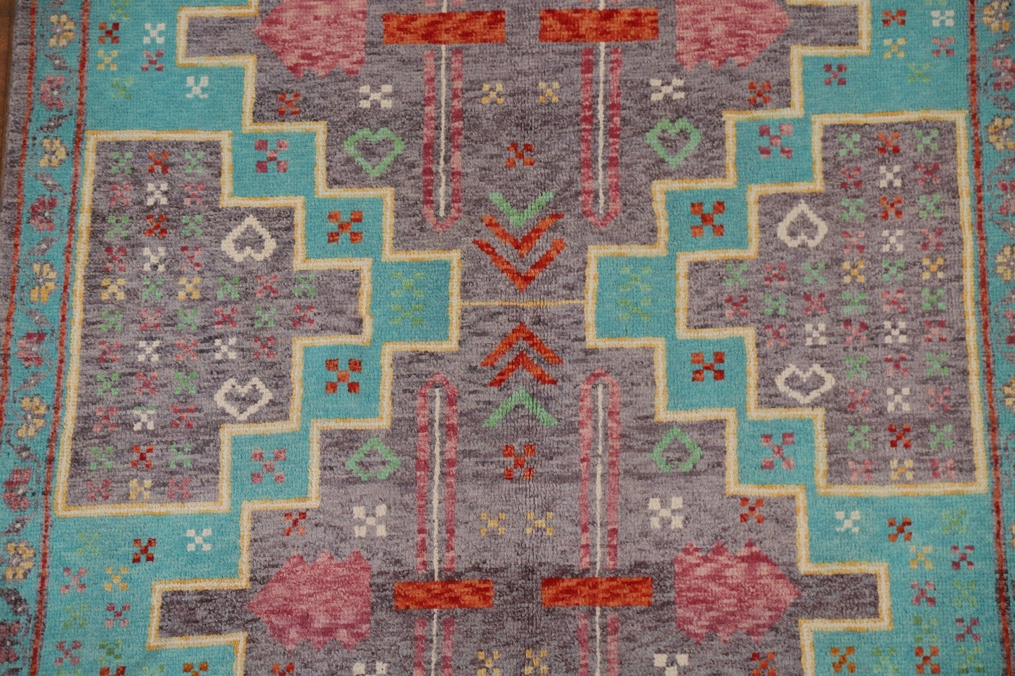 Geometric Oushak Oriental Area Rug 5x7