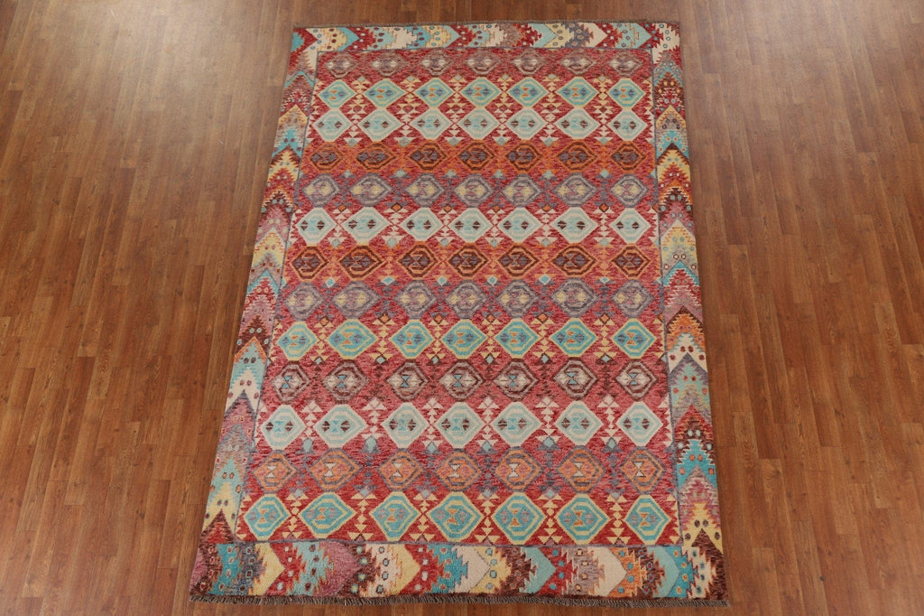 All-Over Geometric Oushak Oriental Area Rug 7x10