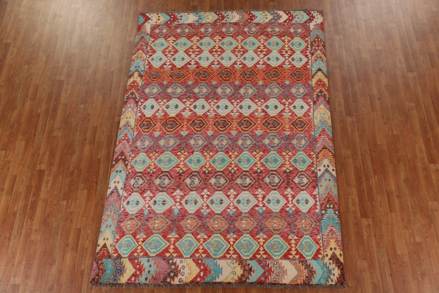 All-Over Geometric Oushak Oriental Area Rug 7x10