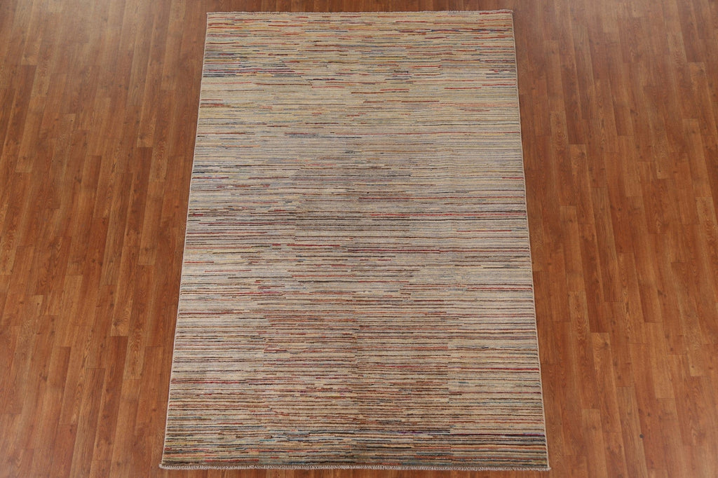 Striped Gabbeh Kashkoli Wool Area Rug 6x8