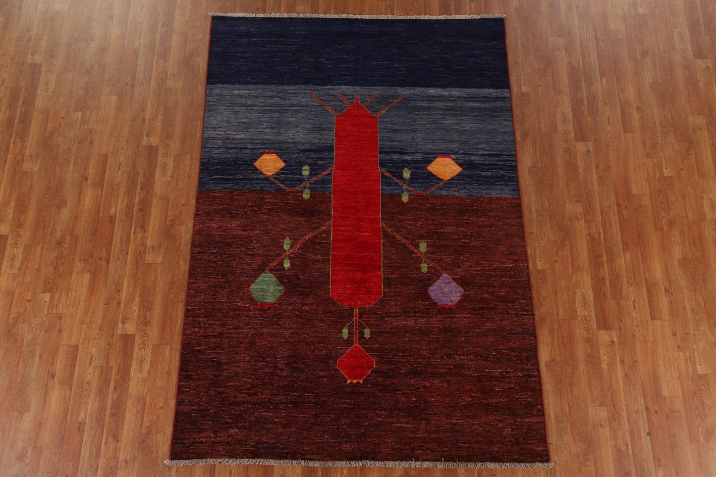 Handmade Gabbeh Kashkoli Oriental Area Rug 5x8