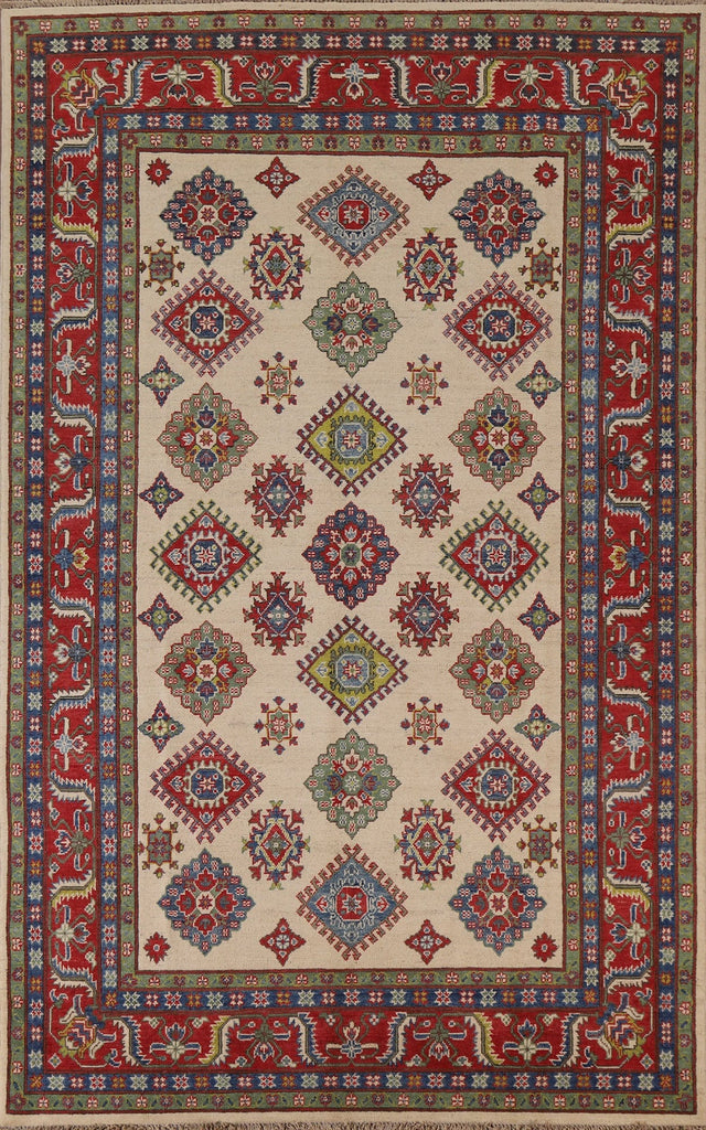 Geometric Kazak Oriental Area Rug 6x9