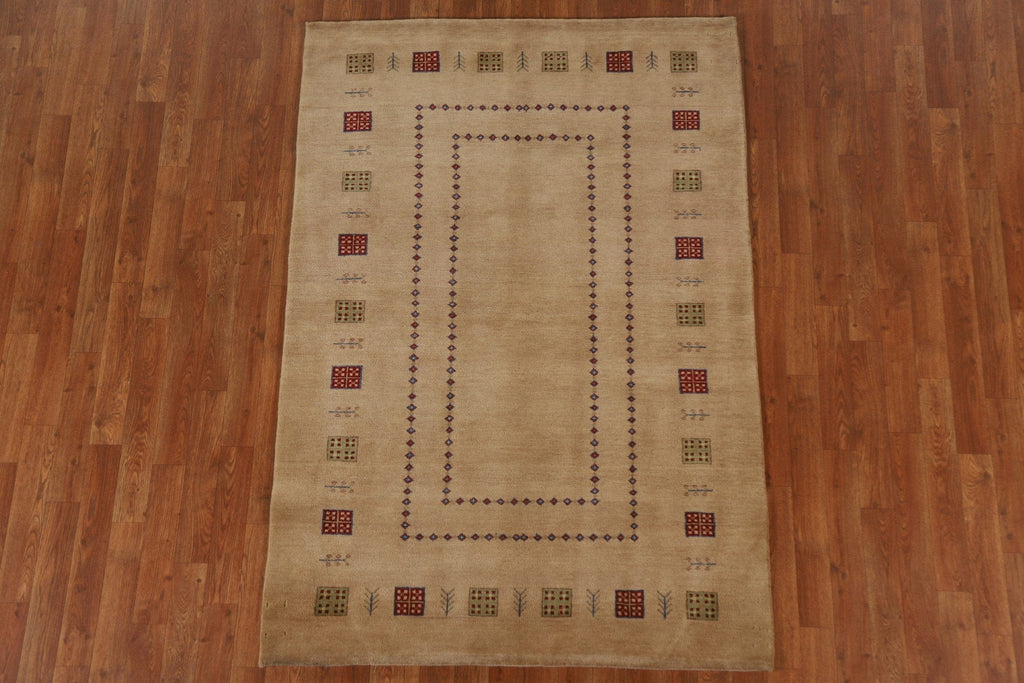 Handmade Gabbeh Kashkoli Oriental Area Rug 4x6