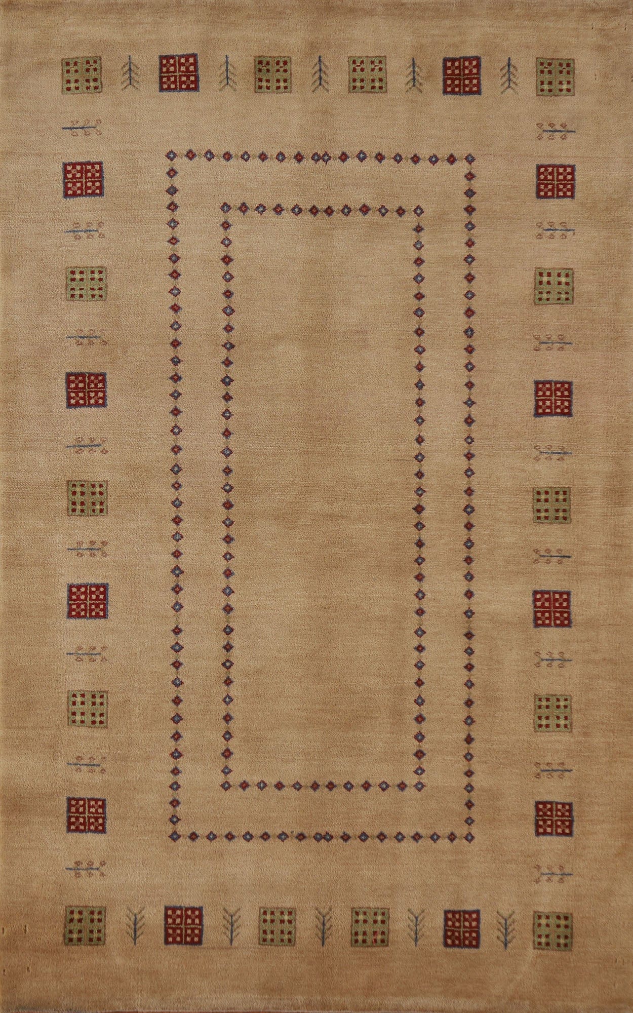 Handmade Gabbeh Kashkoli Oriental Area Rug 4x6