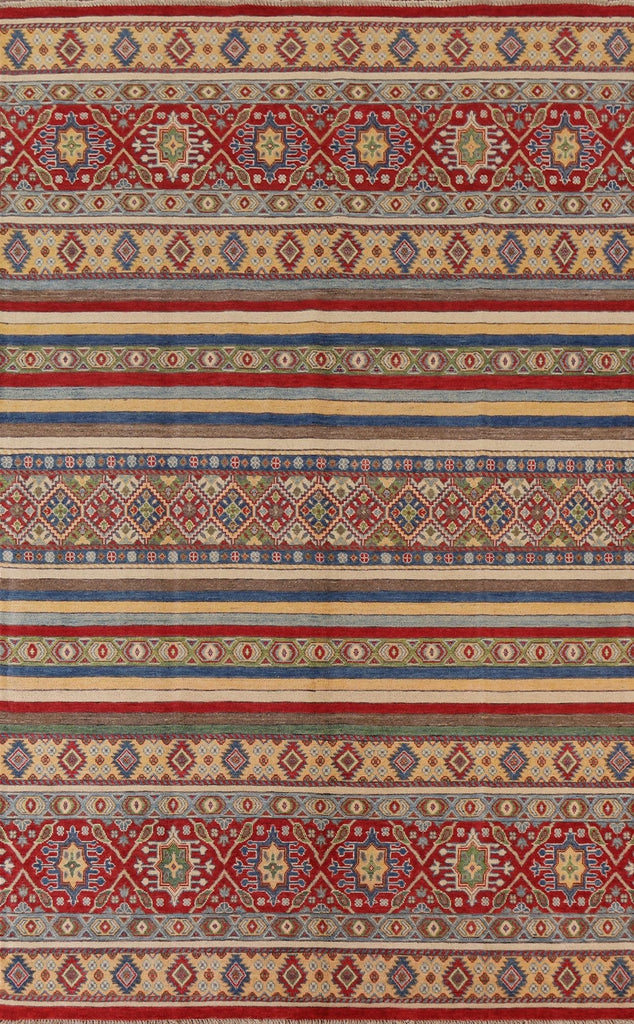 Striped Gabbeh Kashkoli Area Rug 7x10