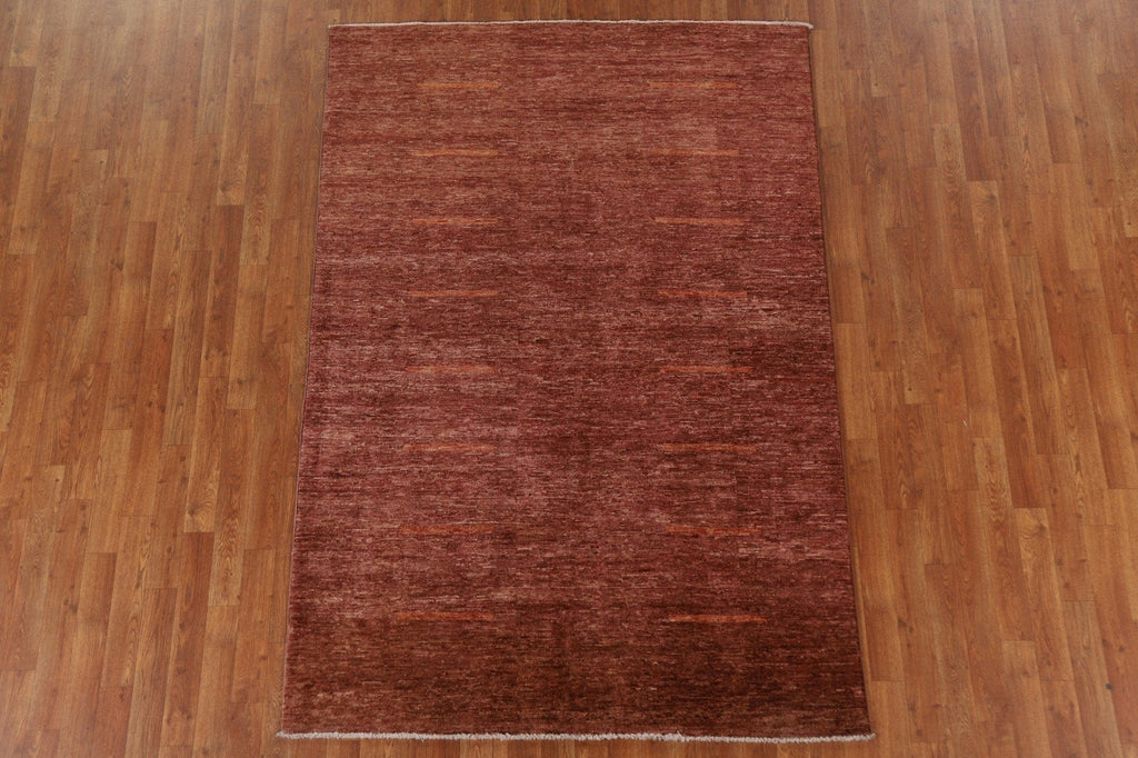 Copper Color Gabbeh Kashkoli Wool Area Rug 5x7