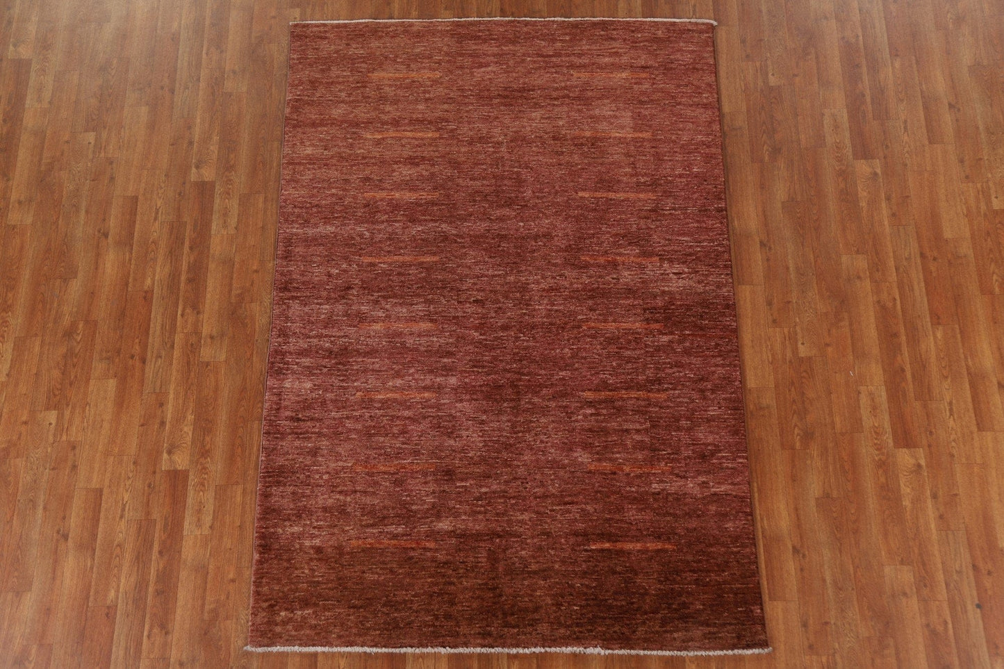 Copper Color Gabbeh Kashkoli Wool Area Rug 5x7