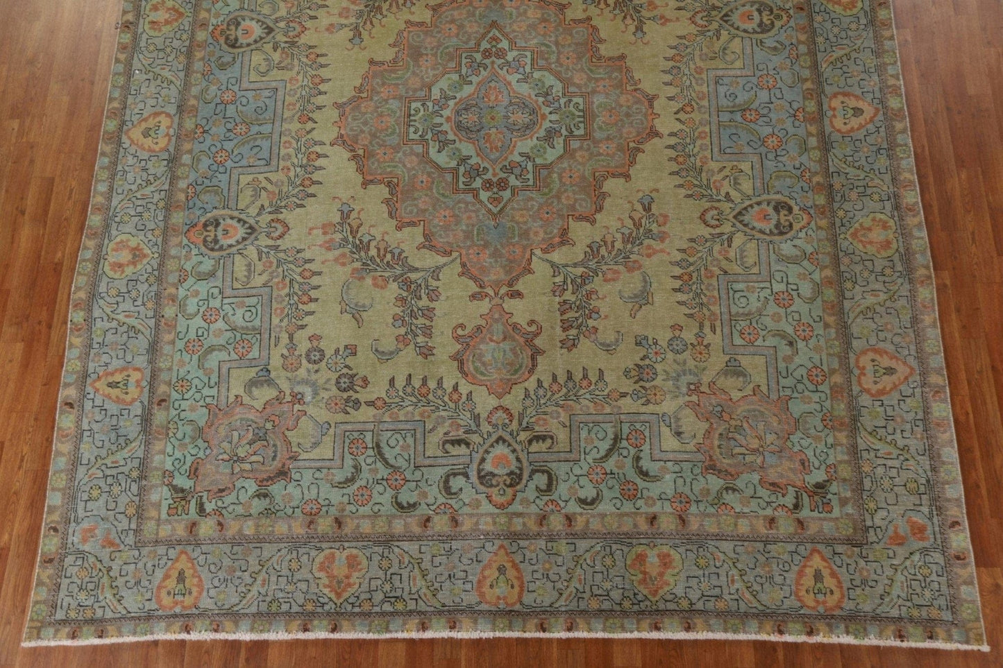 Distressed Over-Dyed Tabriz Persian Area Rug 10x12