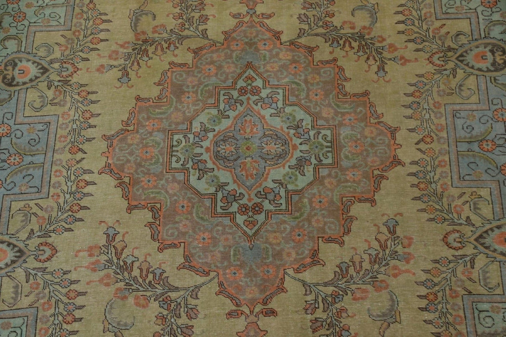 Distressed Over-Dyed Tabriz Persian Area Rug 10x12