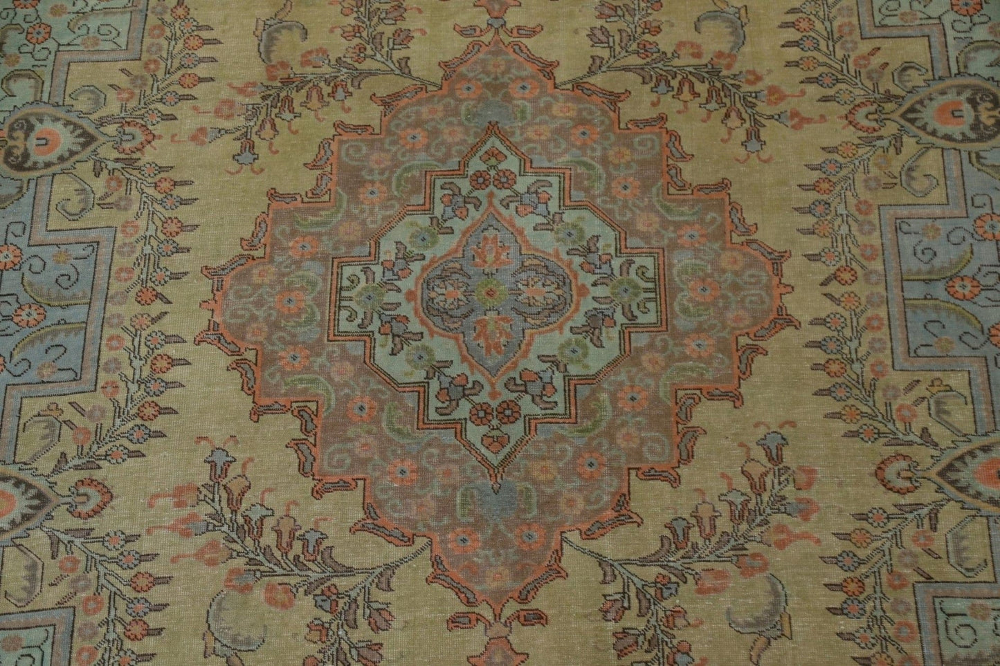 Distressed Over-Dyed Tabriz Persian Area Rug 10x12