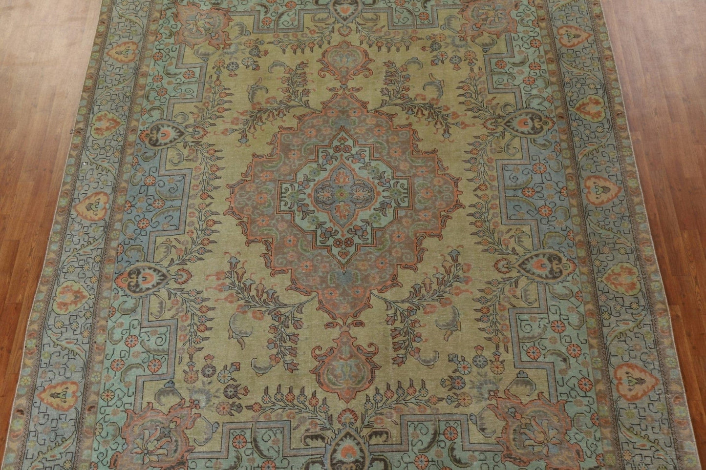 Distressed Over-Dyed Tabriz Persian Area Rug 10x12